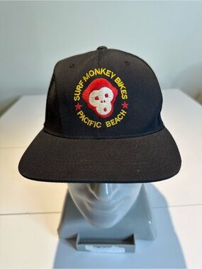 Surf Monkey Bikes Pacific Beach Black Snapback Hat